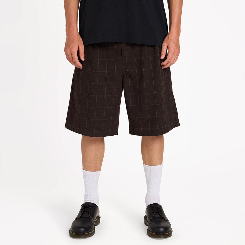 VOLCOM Holter Pleat Short - Brown Stone