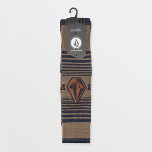 VOLCOM Horizon Wool Blend Over-The-Calf Snow Sock - Chestnut Brown