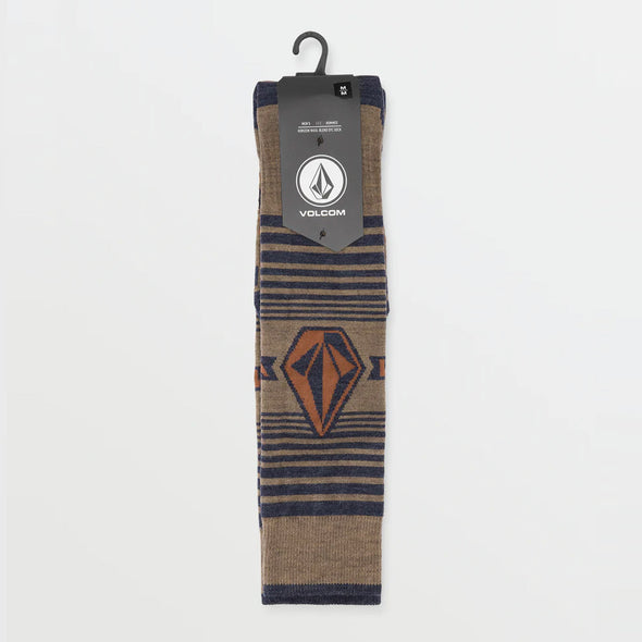 VOLCOM Horizon Wool Blend Over-The-Calf Snow Sock - Chestnut Brown