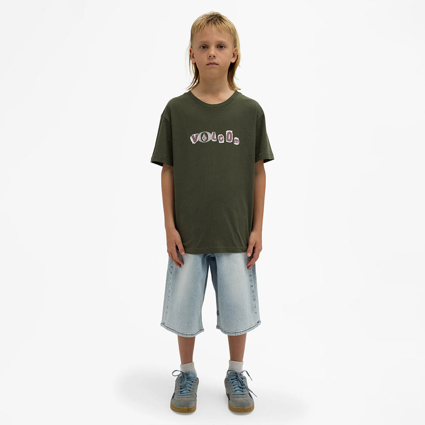 VOLCOM Kids Angst Youth Tee - Squadron Green