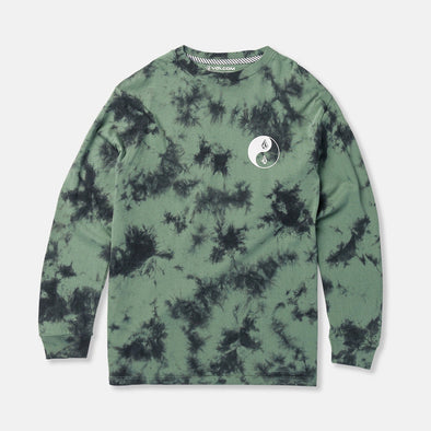 VOLCOM Kids Counterbalance Dye Long Sleeve Tee - Fir Green