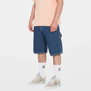 VOLCOM Labored Denim Utility Short - Indigo Ridge Wash