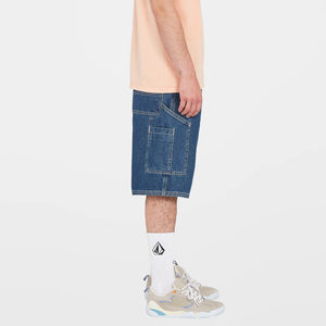 VOLCOM Labored Denim Utility Short - Indigo Ridge Wash