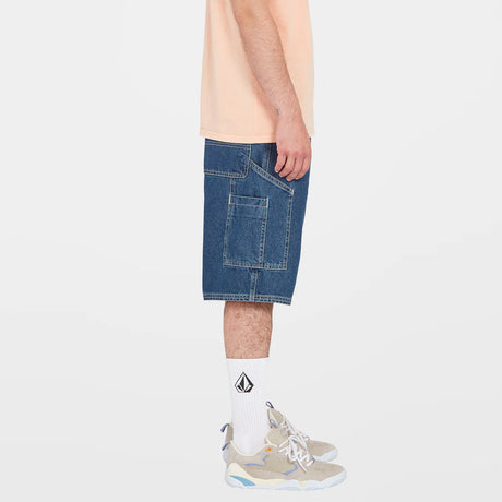 VOLCOM Labored Denim Utility Short - Indigo Ridge Wash