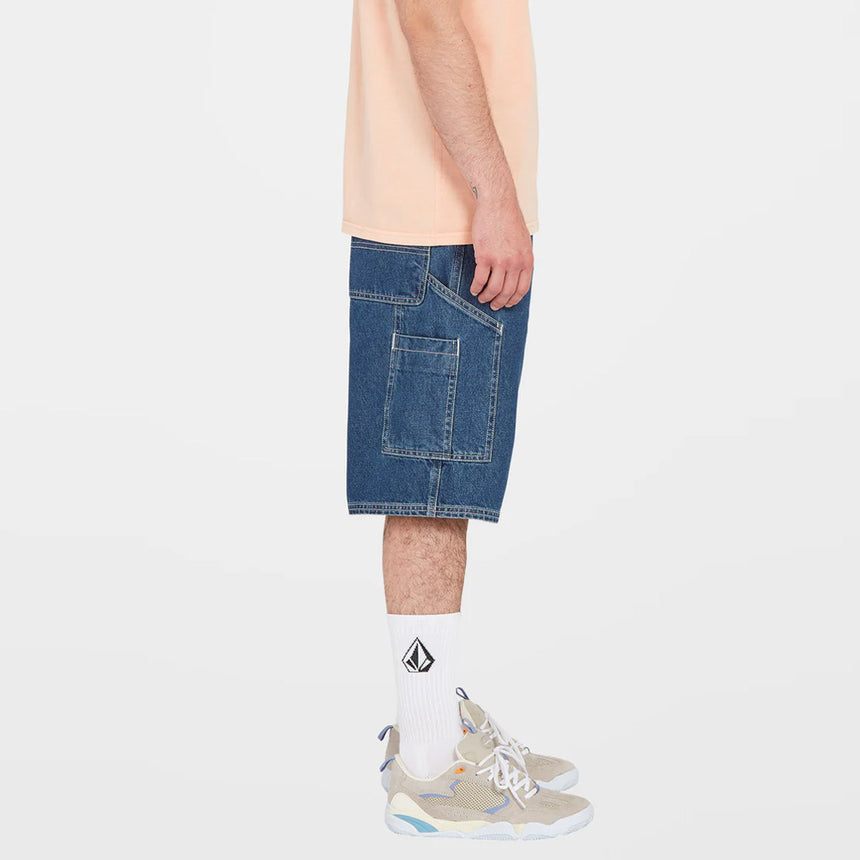 VOLCOM Labored Denim Utility Short - Indigo Ridge Wash