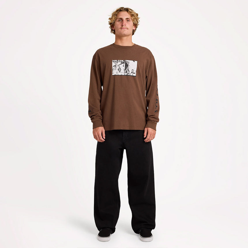 VOLCOM Mirrors Long Sleeve Tee - Brown Stone