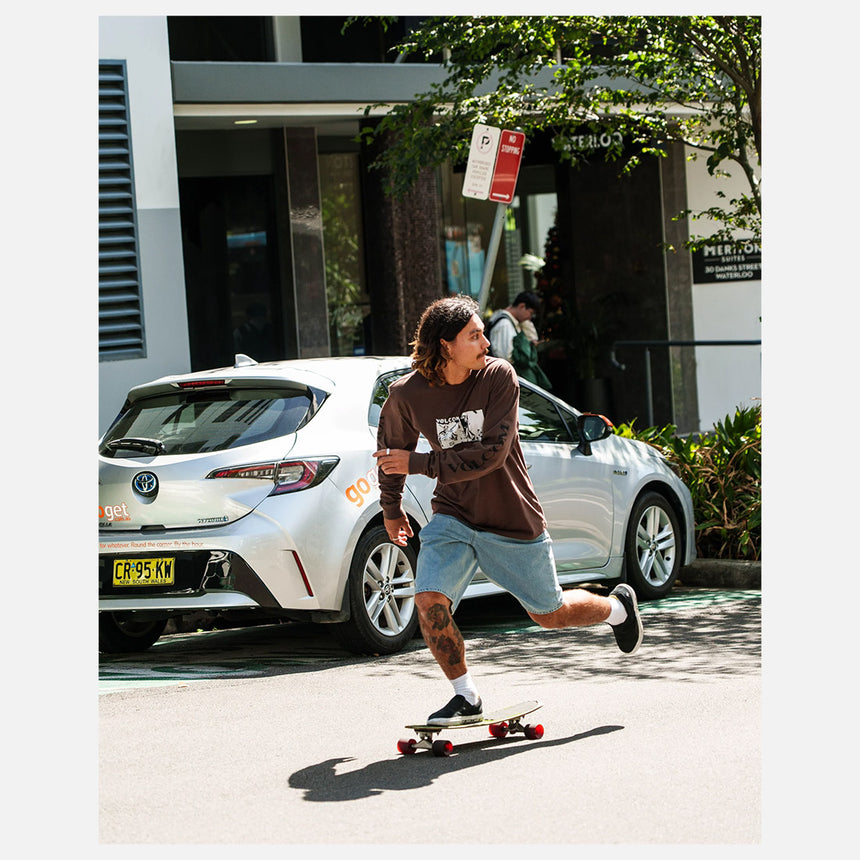 VOLCOM Mirrors Long Sleeve Tee - Brown Stone