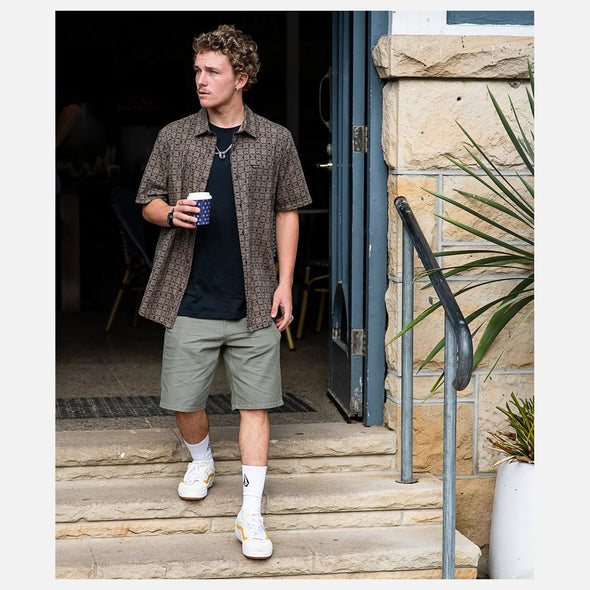 VOLCOM Modown Canvas 5 Pocket Short - Army Green Combo