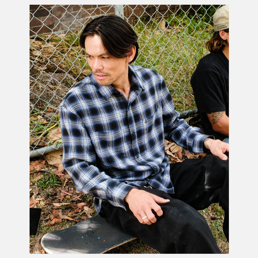 VOLCOM Psycho Flannel - Light Navy