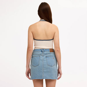 VOLCOM Ramped Mini Denim Skirt - Stone Blue