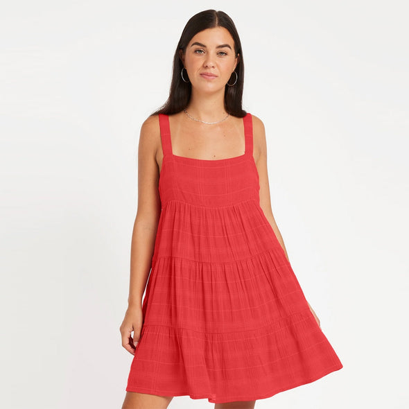 VOLCOM Red Viper Mini Dress - Red