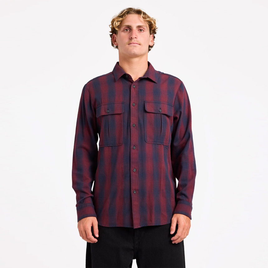 VOLCOM Shadowstone Flannel Shirt - Navy