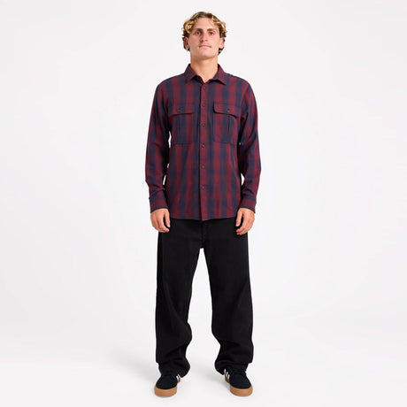 VOLCOM Shadowstone Flannel Shirt - Navy
