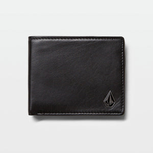 VOLCOM Single Stone Leather Wallet - Black