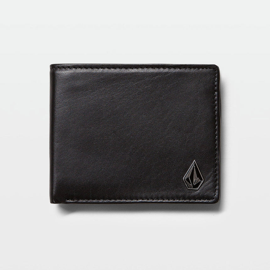VOLCOM Single Stone Leather Wallet - Black