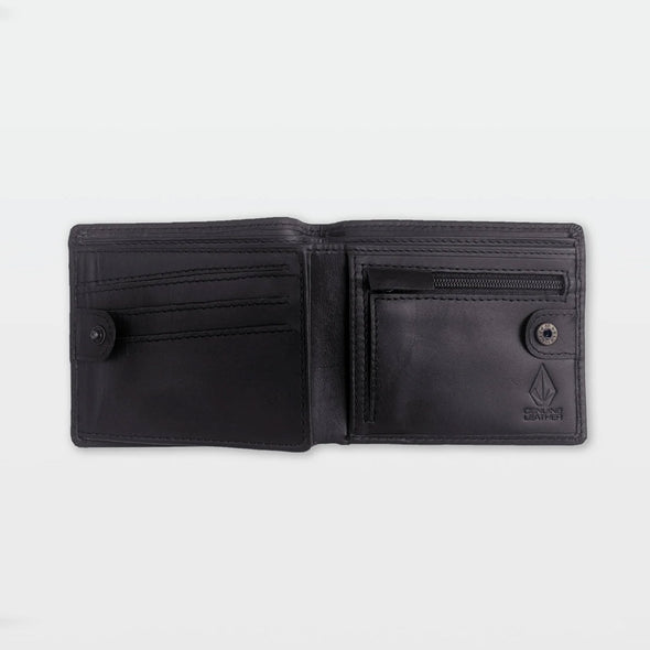 VOLCOM Single Stone Leather Wallet - Black