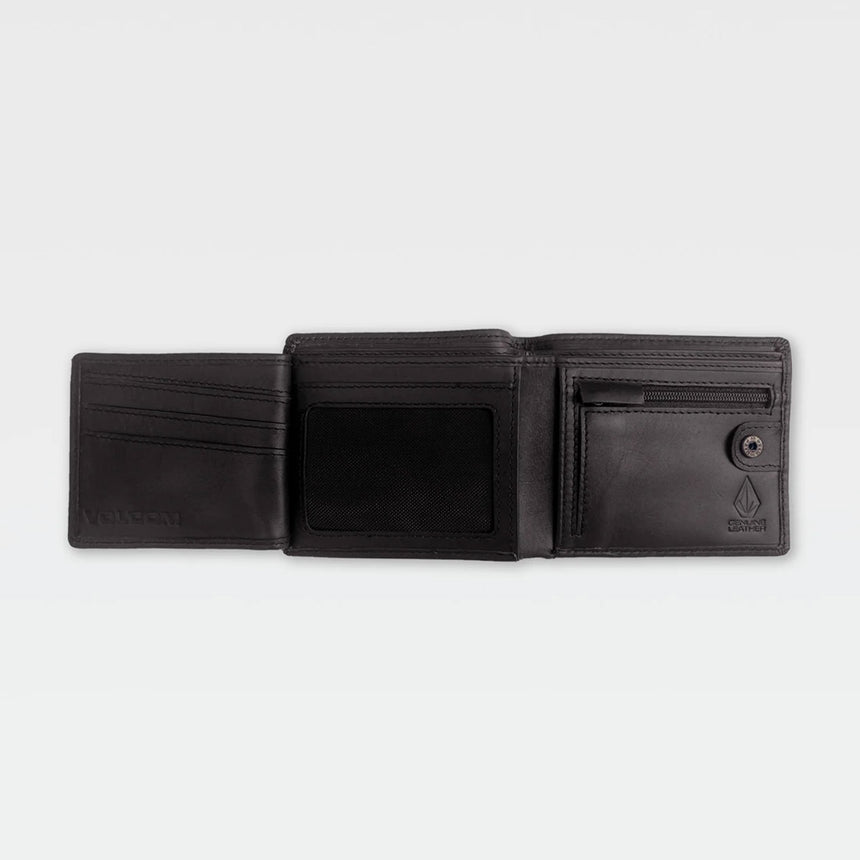 VOLCOM Single Stone Leather Wallet - Black