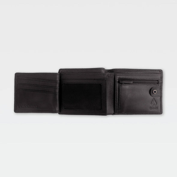 VOLCOM Single Stone Leather Wallet - Black