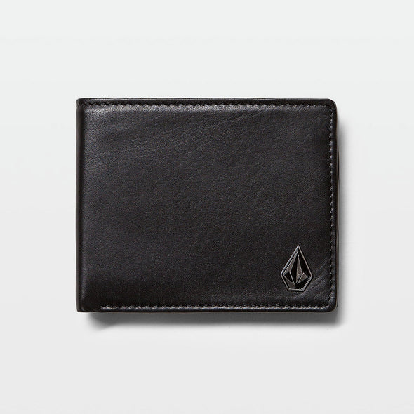 VOLCOM Single Stone Leather Wallet - Black