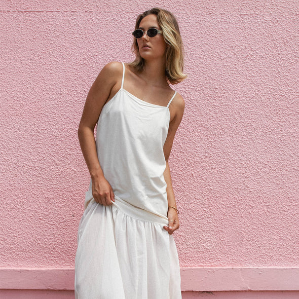 VOLCOM Small Talk Dress - Vintage White