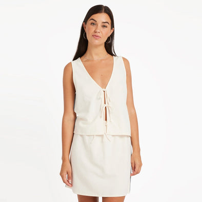 VOLCOM Women's Small Talk Top - Vintage White