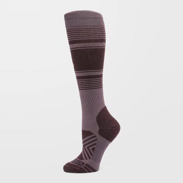 VOLCOM Women's Stone Lines Over-The-Calf Snow Sock - Dusty Lavender