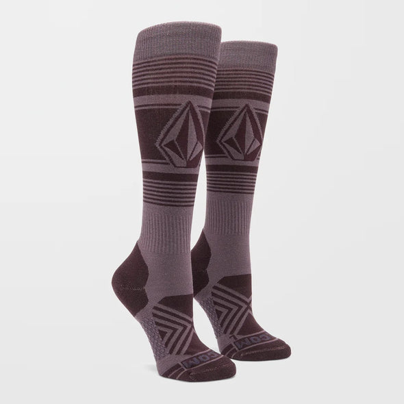 VOLCOM Women's Stone Lines Over-The-Calf Snow Sock - Dusty Lavender