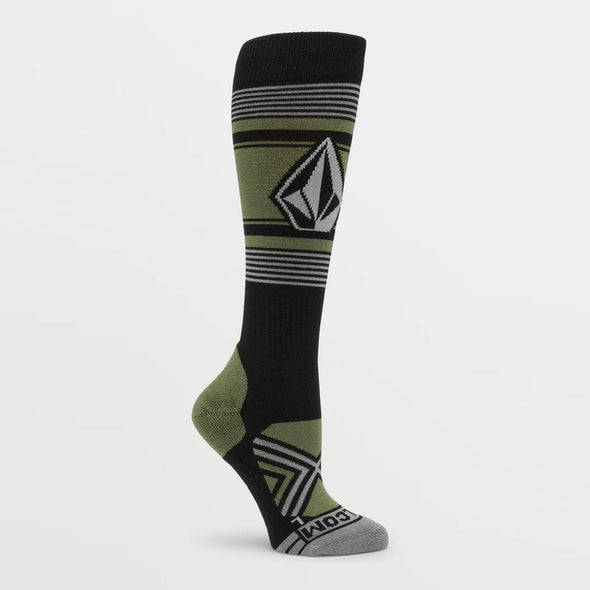 VOLCOM Women's Stone Lines Over-The-Calf Snow Sock - Lichen Green