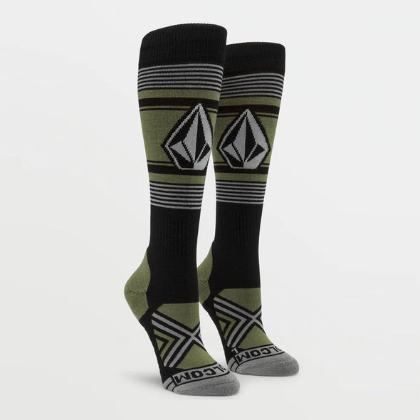 VOLCOM Women's Stone Lines Over-The-Calf Snow Sock - Lichen Green