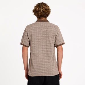 VOLCOM Stonelord Short Sleeve Polo - Brown Stone