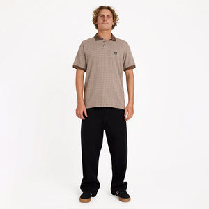 VOLCOM Stonelord Short Sleeve Polo - Brown Stone
