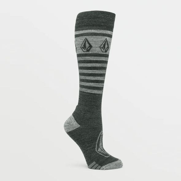 VOLCOM Women's Striker Wool Blend Over-The-Calf Snow Sock - Black