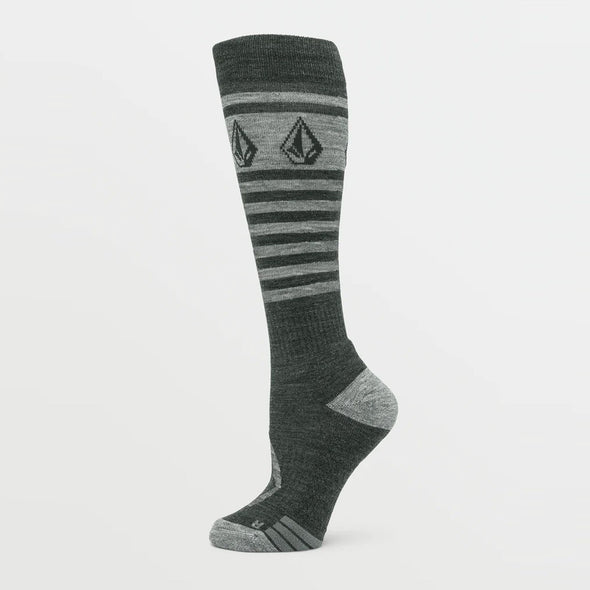 VOLCOM Women's Striker Wool Blend Over-The-Calf Snow Sock - Black