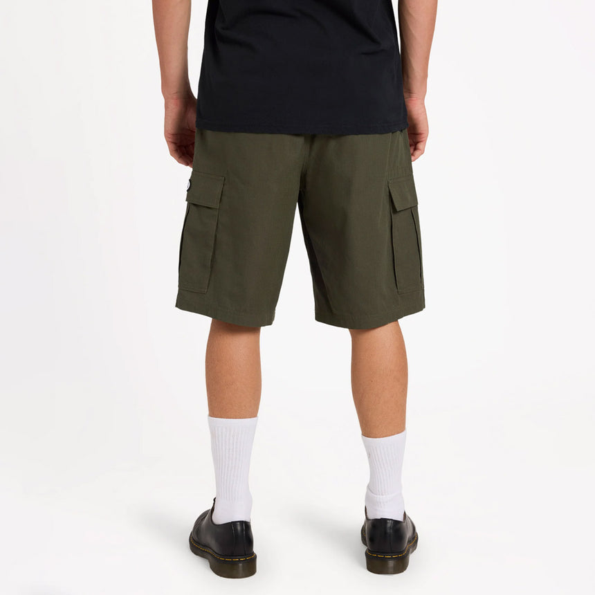 VOLCOM Tripper Elastic Waist Cargo Short - Squadron Green