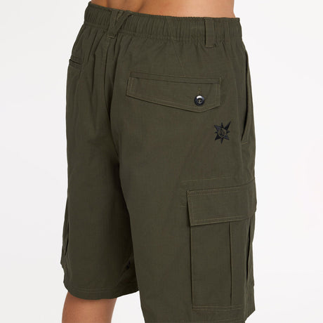 VOLCOM Tripper Elastic Waist Cargo Short - Squadron Green