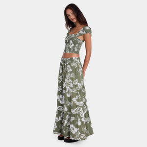 VOLCOM Viper Maxi Skirt - Moss Stone