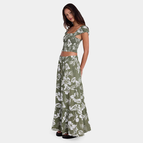 VOLCOM Viper Maxi Skirt - Moss Stone