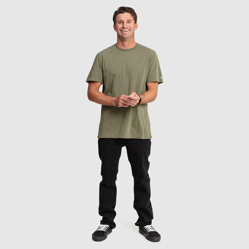 VOLCOM Wash Solid Short Sleeve Tee - Army Green Combo