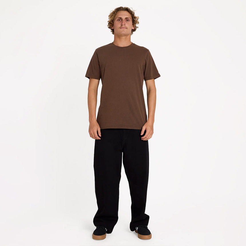 VOLCOM Wash Solid Short Sleeve Tee - Brown Stone
