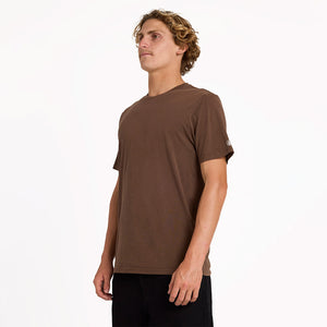 VOLCOM Wash Solid Short Sleeve Tee - Brown Stone