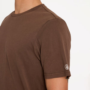 VOLCOM Wash Solid Short Sleeve Tee - Brown Stone