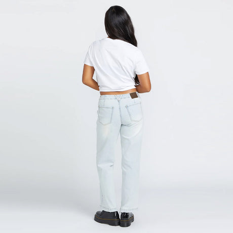 VOLCOM Women's 1991 Stoned Low Rise Jeans - Allover Stone Light