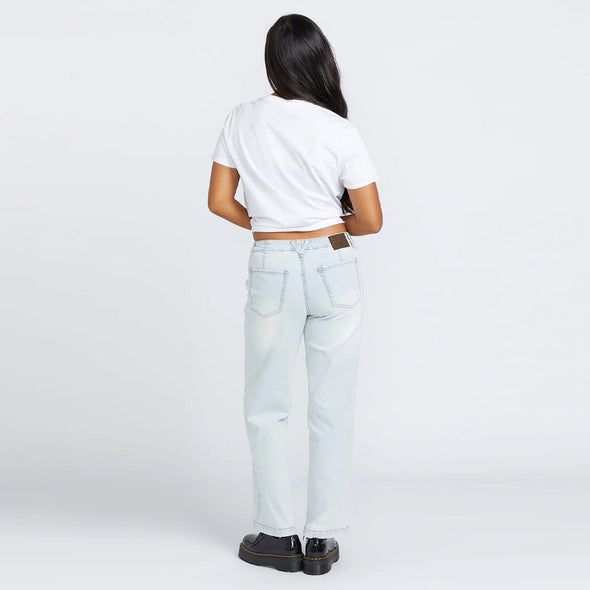 VOLCOM Women's 1991 Stoned Low Rise Jeans - Allover Stone Light