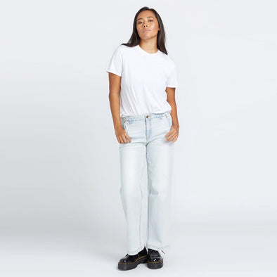 VOLCOM Women's 1991 Stoned Low Rise Jeans - Allover Stone Light