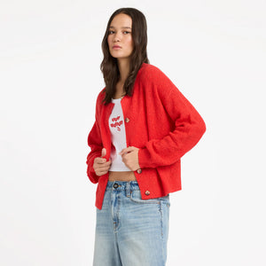 VOLCOM Women's Beach Please Cardi - Fiesta Red