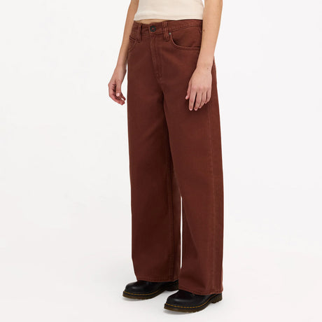 VOLCOM Women's Beeggy Denim Pants - Tobacco Brown