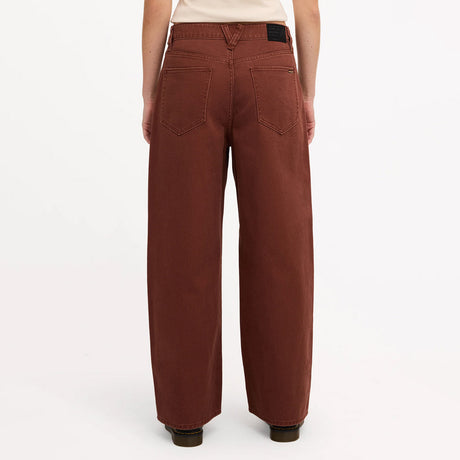 VOLCOM Women's Beeggy Denim Pants - Tobacco Brown