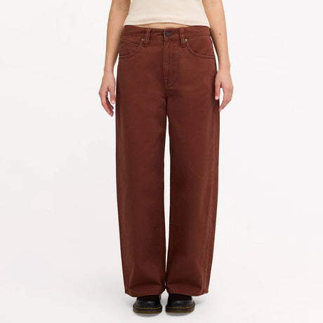 VOLCOM Women's Beeggy Denim Pants - Tobacco Brown