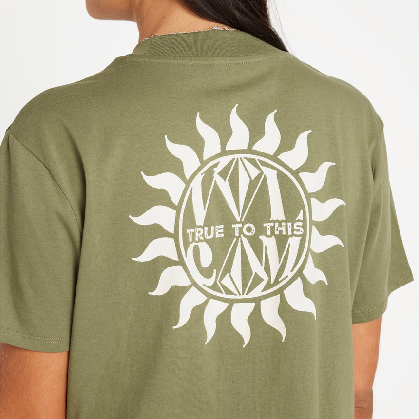 VOLCOM Women's Dial Crop Tee - Moss Stone