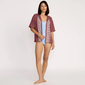 VOLCOM Women's Emma Rushton Short Sleeve Shirt - Vintage Brown